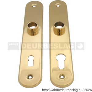 S&B 180101.4 BB deurschild bonte baard BB 230 mm afstand 75 mm rond messing gepolijst - R40615161 - afbeelding 1