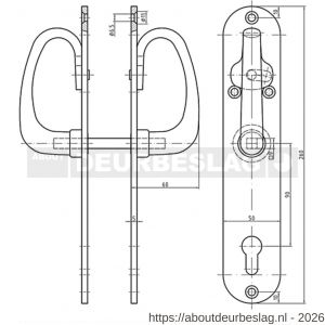 S&B 200969.9 deurkrukken voor 27100930.9 krukstift 9 mm voor schuifdeurslot messing mat chroom - R40615223 - afbeelding 1
