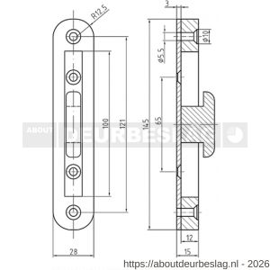 S&B 220830.9 sluitkom voor schuifdeurslot 271008/9**.9 - R40615106 - afbeelding 2