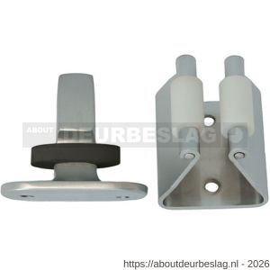 S&B 253301.4 deurvastzetter L=40 mm D=35 mm met tegenplaat en rubber aanslag messing gepolijst - R40615125 - afbeelding 1