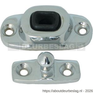 S&B 253600.4 deurvastzetter L=50 mm D=23 mm met tegenplaat en rubber aanslag messing gepolijst - R40615121 - afbeelding 1