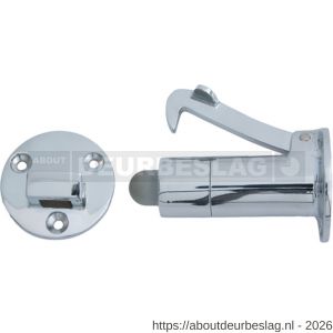 S&B 251101.4 deurvastzetter verstelbaar L=80 mm D=56 mm met tegenplaat messing gepolijst - R40615124 - afbeelding 1