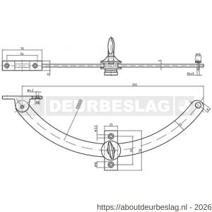 S&B 320100.4 raam- en luikuitzetter gebogen messing gepolijst - R40615198 - afbeelding 2