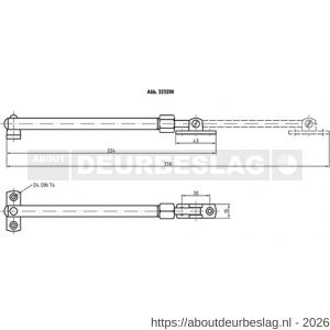 S&B 323200.4 telescopische raamuitzetter verstelbaar 220-350 mm messng gepolijst - R40615213 - afbeelding 2