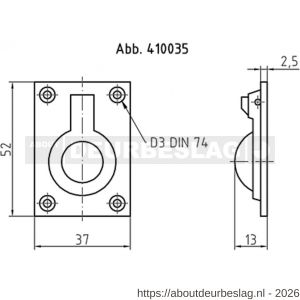 S&B 410035.4 luikring 52x37 mm messing gepolijst - R40615185 - afbeelding 2