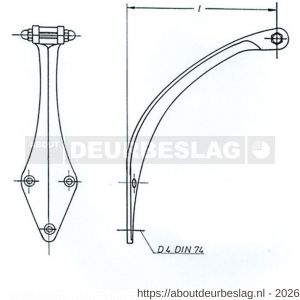 S&B 421080.4 scheepsbelhouder 80 mm grootte I zonder bel messing gepolijst - R40615151 - afbeelding 1