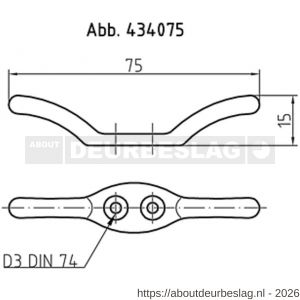 S&B 434075.2 koordhouder 75 mm messing gerold nikkel - R40615026 - afbeelding 2