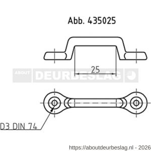 S&B 435045.1 riembeugel A=45 mm messing gerold - R40615224 - afbeelding 2