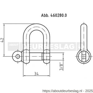 S&B 460280.1 harpsluiting D 3/8 inch 10 mm beugeldikte messing gepolijst - R40615249 - afbeelding 2