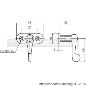 S&B 561010.3 knevelsluiting 10 mm afstand messing gerold chroom - R40615004 - afbeelding 2