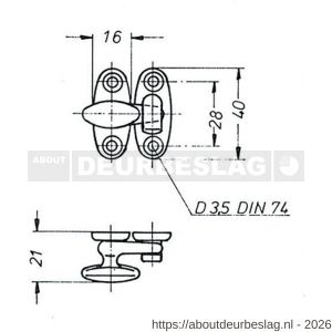 S&B 564000.1 tramklinkje nummer 435 messing gerold - R40615145 - afbeelding 2