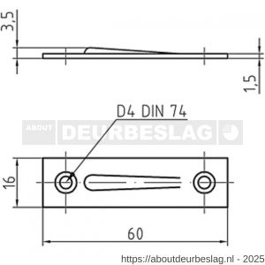 S&B 565500.4 knevelplaatje 565500.4 voor knevelsluiting messing gepolijst - R40615020 - afbeelding 2