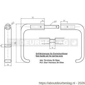 S&B 171009.4 deurkrukken voor insteekslot DIN 81317 A deurdikte 28-50 mm krukstift 9 mm messijng gepolijst - R40615154 - afbeelding 2
