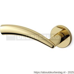 Mandelli1953 0771L Nadir deurkruk gatdeel op rozet 51x6 mm linkswijzend messing gepolijst - R21009609 - afbeelding 1