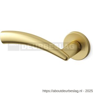 Mandelli1953 0771L Nadir deurkruk gatdeel op rozet 51x6 mm linkswijzend mat messing - R21009607 - afbeelding 1