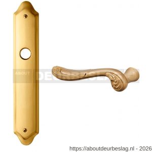 Mandelli1953 1020L BB72 Lord deurkruk gatdeel op langschild 268x48 mm BB72 linkswijzend mat messing-messing gepolijst - R21015515 - afbeelding 1