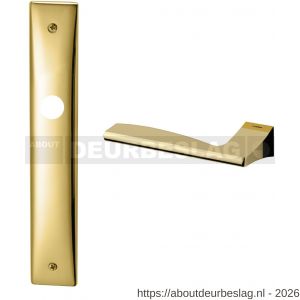 Mandelli1953 1030L PC72 Link deurkruk gatdeel op langschild 240x40 mm PC72 linkswijzend messing gepolijst - R21015613 - afbeelding 1