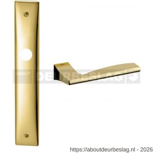 Mandelli1953 1030R PC85 Link deurkruk gatdeel op langschild 240x40 mm PC85 rechtswijzend messing gepolijst - R21015621 - afbeelding 1