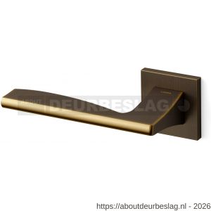 Mandelli1953 1031L Link deurkruk gatdeel op rozet 50x50x6 mm linkswijzend mat brons - R21009617 - afbeelding 1