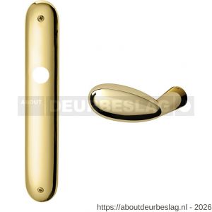 Mandelli1953 1090L PC85 Led deurkruk gatdeel op langschild 238x40 mm PC85 linkswijzend messing gepolijst - R21015600 - afbeelding 1