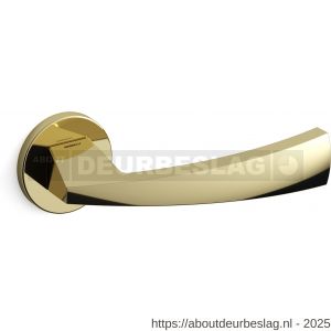 Mandelli1953 1131R Mitos deurkruk gatdeel op rozet 51x6 mm rechtswijzend messing gepolijst - R21009654 - afbeelding 1