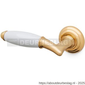 Mandelli1953 1201L Melody deurkruk gatdeel op rozet 51x12 mm linkswijzend messing gepolijst - R21015201 - afbeelding 1