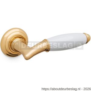 Mandelli1953 1201R Melody deurkruk gatdeel op rozet 51x12 mm rechtswijzend 24k goud - R21015174 - afbeelding 1