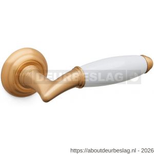 Mandelli1953 1201R Melody deurkruk gatdeel op rozet 51x12 mm rechtswijzend mat messing - R21015188 - afbeelding 1