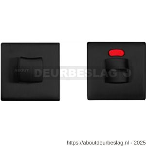 Mandelli1953 1291/115RFV-RW toiletgarnituur vierkant 50x50x6 mm met rood-wit indicator mat zwart - R21011734 - afbeelding 1