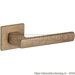 Mandelli1953 1291R Fan deurkruk gatdeel op rozet 50x6 mm rechtswijzend messing getrommeld - R21015152 - afbeelding 1