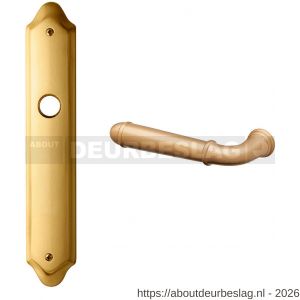 Mandelli1953 1340L BB72 Hartu deurkruk gatdeel op langschild 260x47 mm BB72 linkswijzend mat messing - R21015361 - afbeelding 1