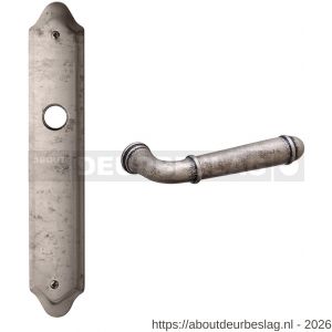Mandelli1953 1340R PC85 Hartu deurkruk gatdeel op langschild 260x47 mm PC85 rechtswijzend antiek chroom - R21015818 - afbeelding 1
