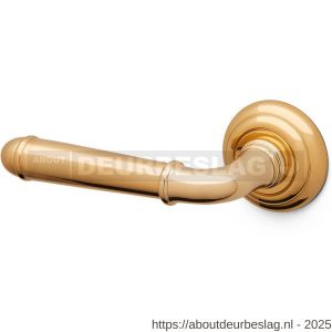 Mandelli1953 1341L Hartù deurkruk gatdeel op rozet 51x12 mm linkswijzend messing gepolijst - R21015199 - afbeelding 1