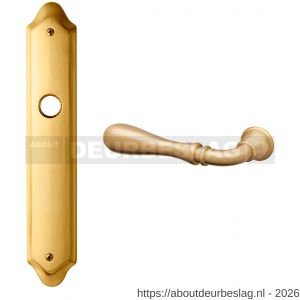 Mandelli1953 1420L PC92 Gou deurkruk gatdeel op langschild 260x47 mm PC92 linkswijzend mat messing - R21015351 - afbeelding 1