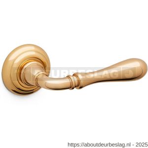 Mandelli1953 1421 Gou deurkruk op rozet 51x12 mm messing gepolijst - R21014493 - afbeelding 1