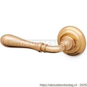 Mandelli1953 1421L Gou deurkruk gatdeel op rozet 51x12 mm linkswijzend messing gepolijst - R21015197 - afbeelding 1