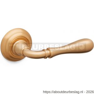 Mandelli1953 1421R Gou deurkruk gatdeel op rozet 51x12 mm rechtswijzend mat messing - R21015184 - afbeelding 1