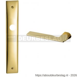 Mandelli1953 1460L PC92 Kiri deurkruk gatdeel op langschild 240x40 mm PC92 linkswijzend messing gepolijst - R21015575 - afbeelding 1