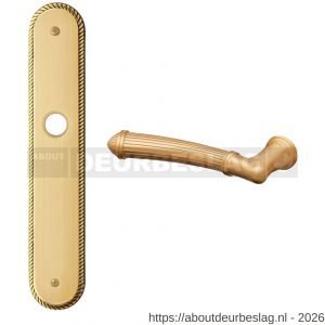 Mandelli1953 1510L BB56 Aurora deurkruk gatdeel op langschild 259x48 mm BB56 linkswijzend mat messing-messing gepolijst - R21015486 - afbeelding 1