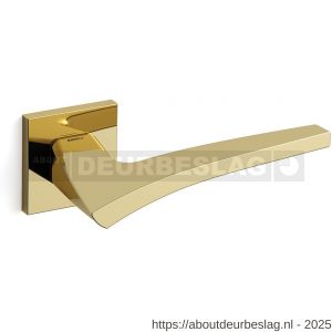 Mandelli1953 1631R Astrid deurkruk gatdeel op rozet 50x50x6 mm rechtswijzend messing gepolijst - R21009771 - afbeelding 1