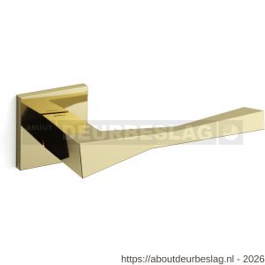 Mandelli1953 1691L Twee deurkruk gatdeel op rozet 50x50x6 mm linkswijzend messing gepolijst - R21009802 - afbeelding 1