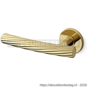 Mandelli1953 1731L Fusilla deurkruk gatdeel op rozet 51x6 mm linkswijzend messing gepolijst - R21009824 - afbeelding 1