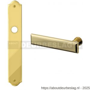 Mandelli1953 1740L BB56 Kuki deurkruk gatdeel op langschild 282x48 mm BB56 linkswijzend messing gepolijst-mat messing - R21015291 - afbeelding 1