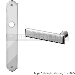 Mandelli1953 1740L BB56 Kuki deurkruk gatdeel op langschild 248x48 mm BB56 linkswijzend chroom-mat chroom - R21015764 - afbeelding 1