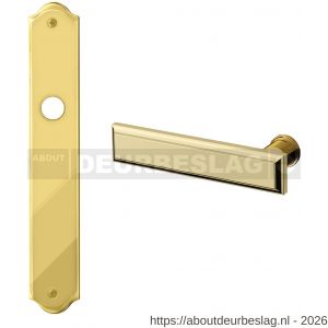 Mandelli1953 1740L Kuki deurkruk gatdeel op langschild 282x48 mm linkswijzend messing gepolijst - R21013808 - afbeelding 1