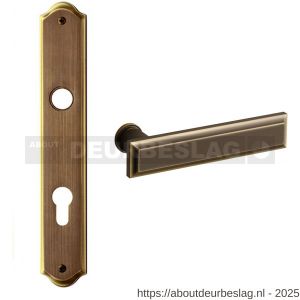 Mandelli1953 1740R PC92 Kuki deurkruk gatdeel op langschild 248x48 mm PC92 rechtswijzend mat brons - R21016147 - afbeelding 1