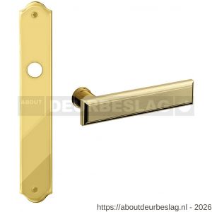 Mandelli1953 1740R Kuki deurkruk gatdeel op langschild 282x48 mm rechtswijzend messing gepolijst-mat messing - R21015150 - afbeelding 1