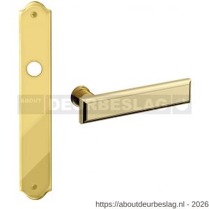 Mandelli1953 1740R Kuki deurkruk gatdeel op langschild 282x48 mm rechtswijzend messing gepolijst - R21013809 - afbeelding 1