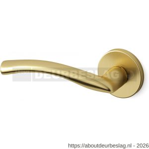 Mandelli1953 351L Zoom deurkruk gatdeel op rozet 51x6 mm linkswijzend mat messing - R21011607 - afbeelding 1