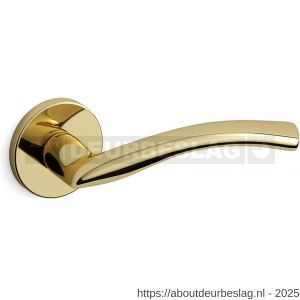 Mandelli1953 351R Zoom deurkruk gatdeel op rozet 51x6 mm rechtswijzend messing gepolijst - R21011605 - afbeelding 1